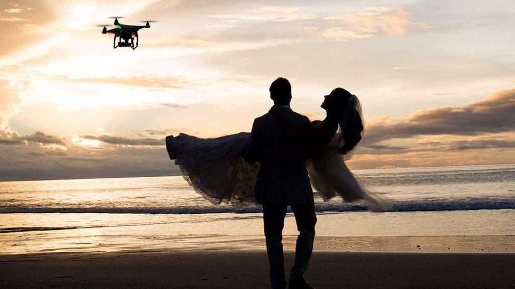 use of drone to capture your wedding event
