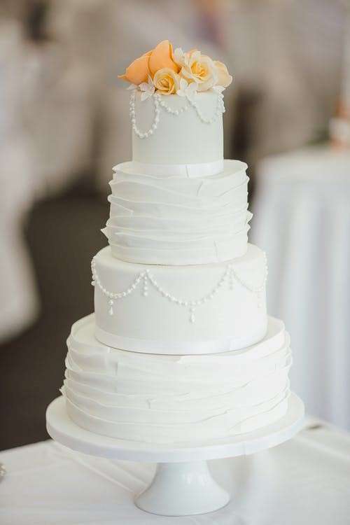 Tall, White Wedding Cake