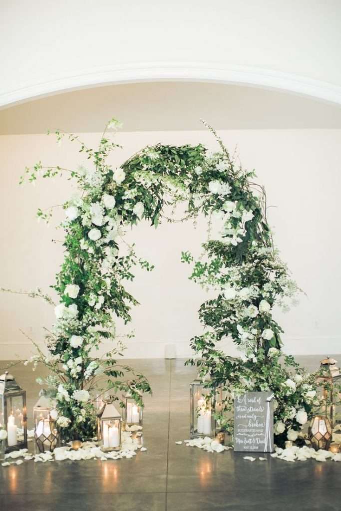 Green wedding ceremony arch