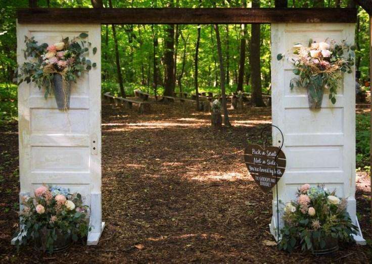 wooden door diy rustic wedding backdrop 