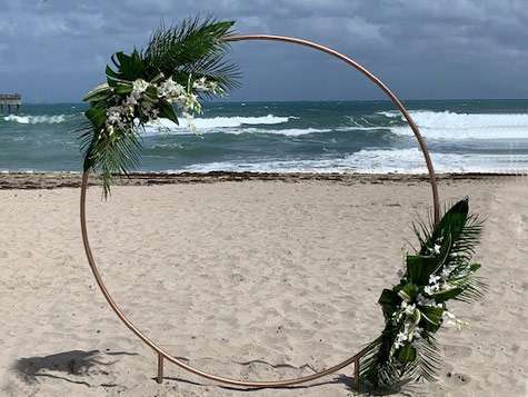 Iron circle with flowers 