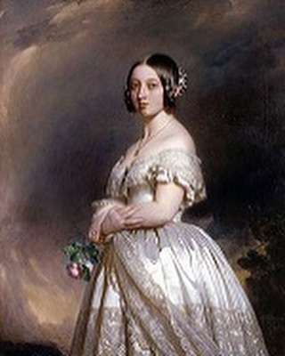 white wedding dress trend in 1840